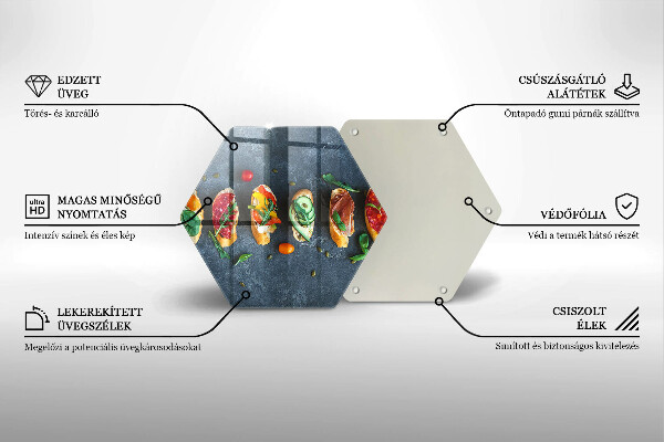 Tabla de cortar de vidrio Sándwiches coloridos