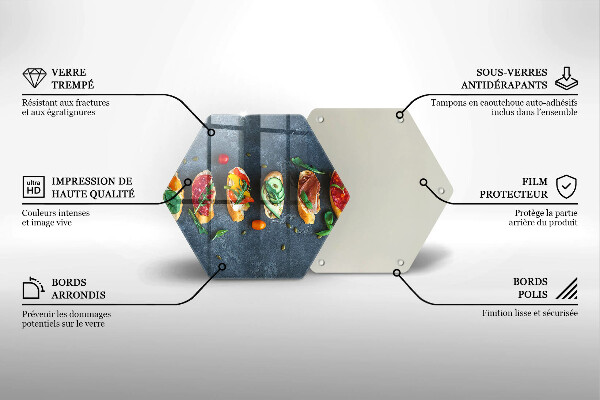 Tabla de cortar de vidrio Sándwiches coloridos