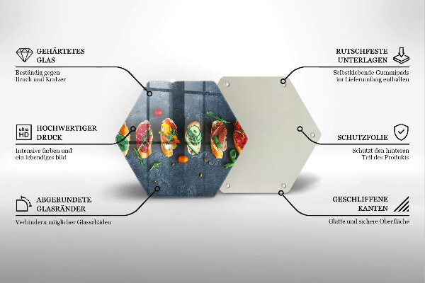 Tabla de cortar de vidrio Sándwiches coloridos