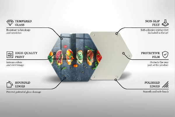 Tabla de cortar de vidrio Sándwiches coloridos