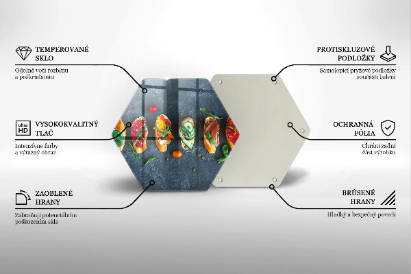 Tabla de cortar de vidrio Sándwiches coloridos