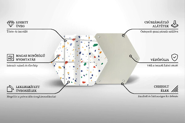 Tabla de cortar de vidrio Gres colorido