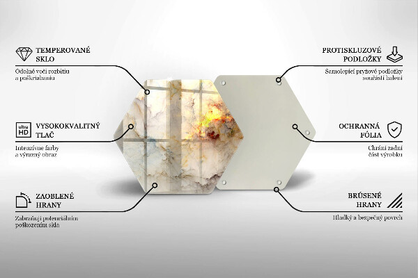 Tabla de cortar de vidrio Textura de mármol con oro