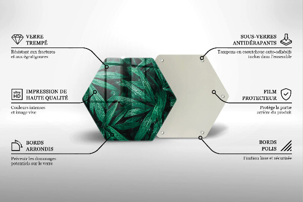 Tabla de cortar de vidrio Hojas de plantas