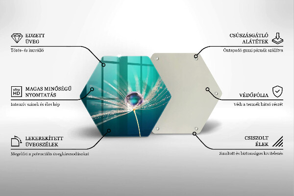 Tabla de cortar de vidrio Rocío sobre un diente de león