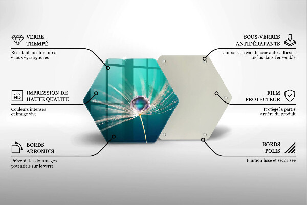 Tabla de cortar de vidrio Rocío sobre un diente de león