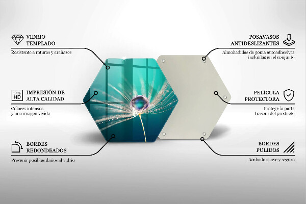 Tabla de cortar de vidrio Rocío sobre un diente de león