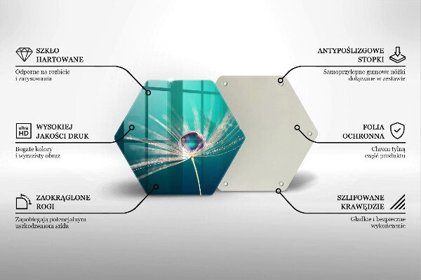 Tabla de cortar de vidrio Rocío sobre un diente de león