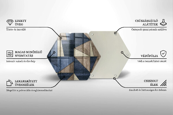 Tabla de cortar de vidrio Abstracción geométrica