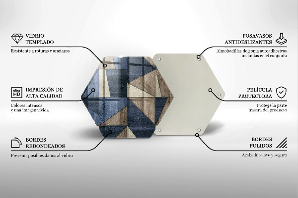 Tabla de cortar de vidrio Abstracción geométrica