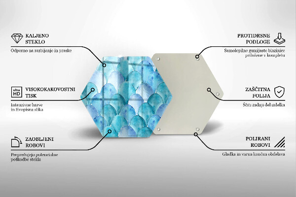 Tabla de cortar de vidrio Escamas de acuarela