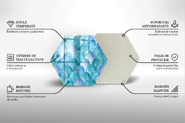 Tabla de cortar de vidrio Escamas de acuarela