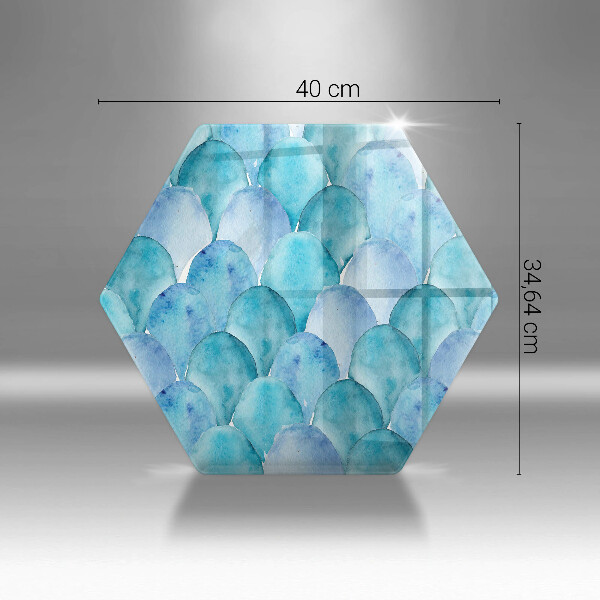 Tabla de cortar de vidrio Escamas de acuarela