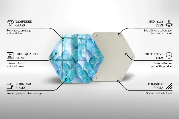 Tabla de cortar de vidrio Escamas de acuarela