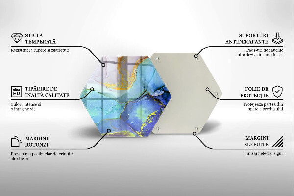 Tabla de cortar de vidrio Piedra dorada agrietada