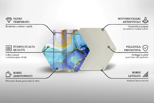 Tabla de cortar de vidrio Piedra dorada agrietada
