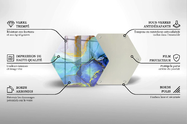 Tabla de cortar de vidrio Piedra dorada agrietada