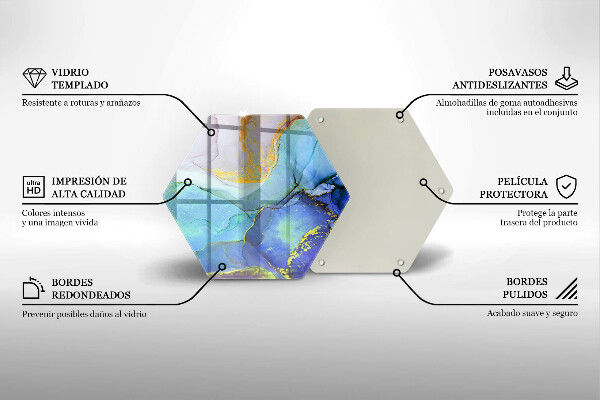 Tabla de cortar de vidrio Piedra dorada agrietada