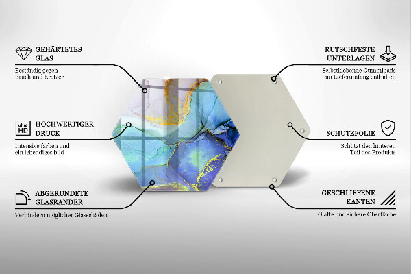 Tabla de cortar de vidrio Piedra dorada agrietada