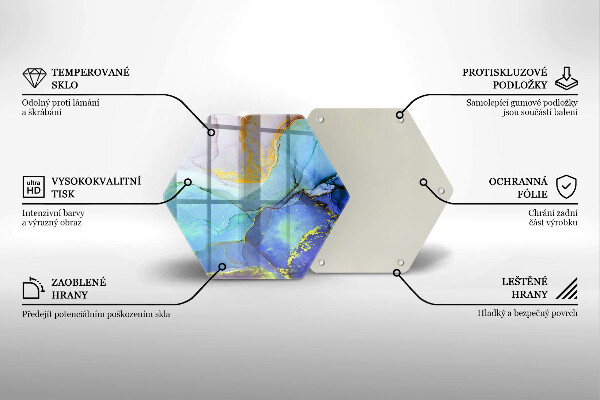 Tabla de cortar de vidrio Piedra dorada agrietada
