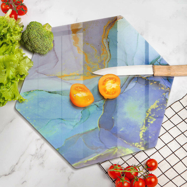 Tabla de cortar de vidrio Piedra dorada agrietada