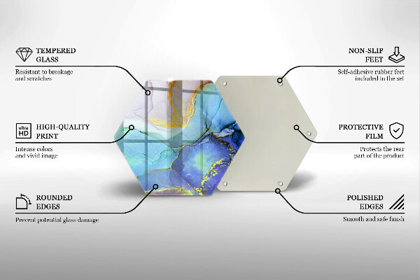 Tabla de cortar de vidrio Piedra dorada agrietada