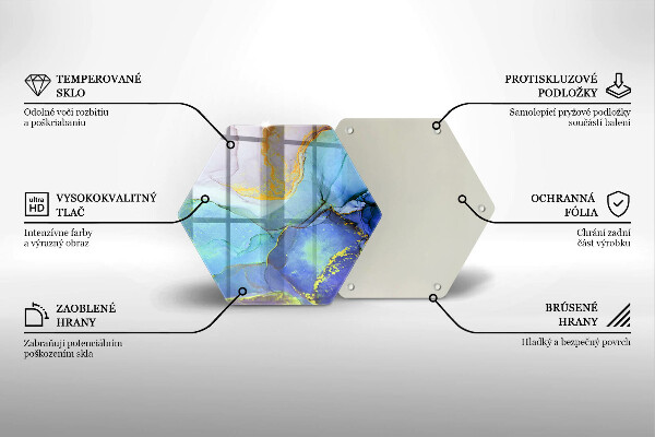 Tabla de cortar de vidrio Piedra dorada agrietada