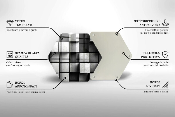 Tabla de cortar de vidrio Fondo de geometría 3d