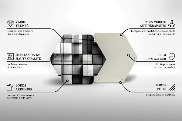 Tabla de cortar de vidrio Fondo de geometría 3d