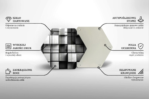 Tabla de cortar de vidrio Fondo de geometría 3d