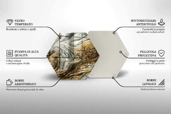 Tabla de cortar de vidrio Rica abstracción