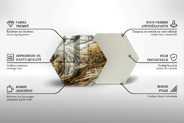 Tabla de cortar de vidrio Rica abstracción