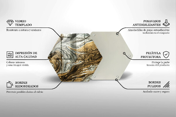 Tabla de cortar de vidrio Rica abstracción