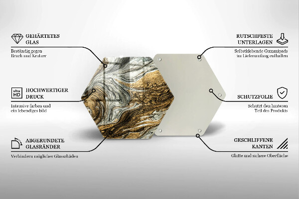 Tabla de cortar de vidrio Rica abstracción