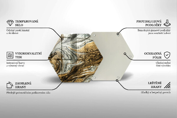 Tabla de cortar de vidrio Rica abstracción