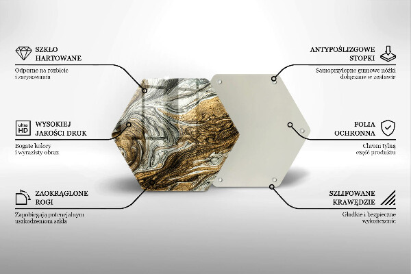 Tabla de cortar de vidrio Rica abstracción