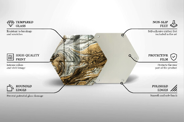 Tabla de cortar de vidrio Rica abstracción