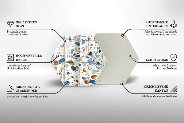 Tabla de cortar de vidrio Gres decorativo