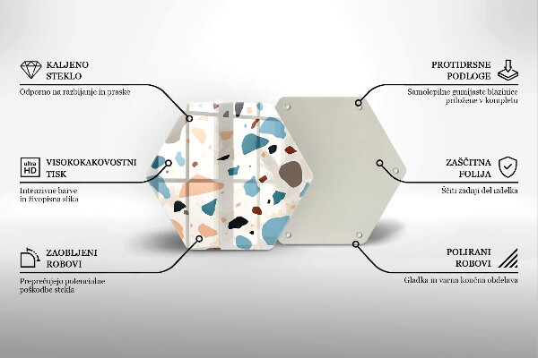 Tabla de cortar de vidrio Gres decorativo