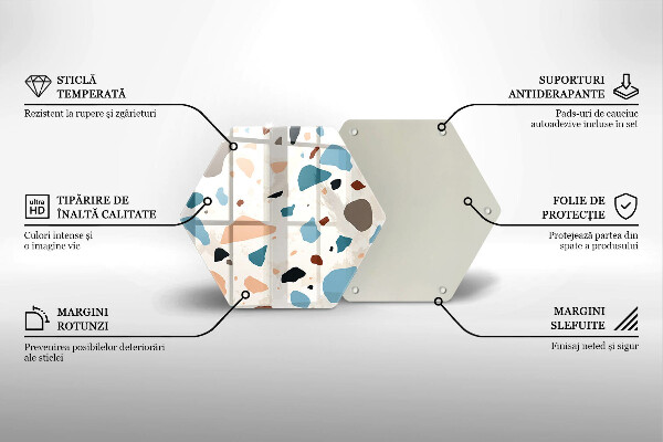 Tabla de cortar de vidrio Gres decorativo