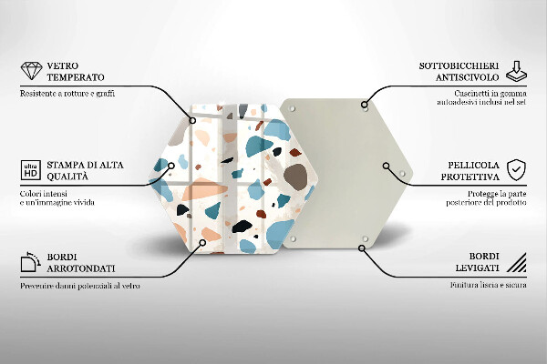Tabla de cortar de vidrio Gres decorativo