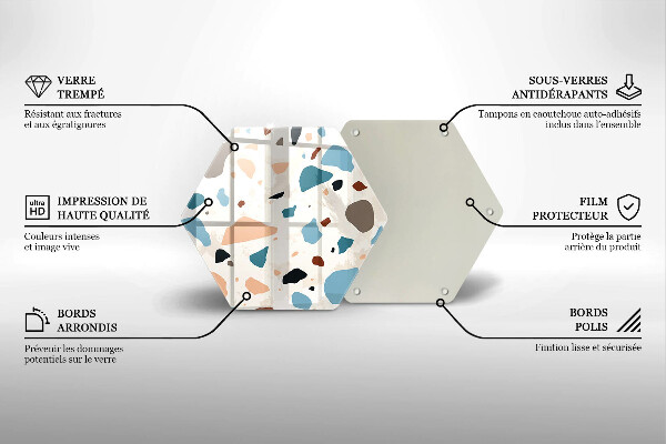 Tabla de cortar de vidrio Gres decorativo