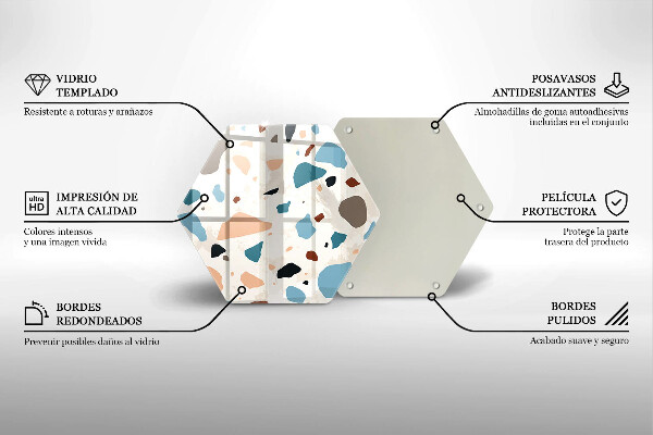 Tabla de cortar de vidrio Gres decorativo