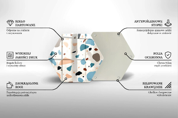 Tabla de cortar de vidrio Gres decorativo