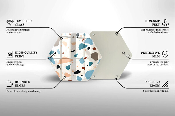Tabla de cortar de vidrio Gres decorativo