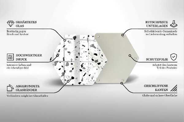 Tabla de cortar de vidrio Gres decorativo