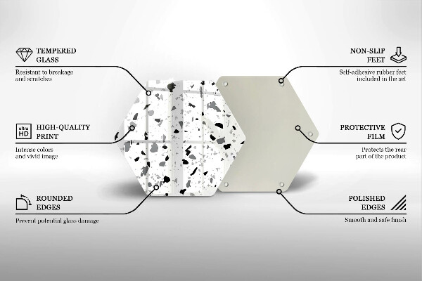 Tabla de cortar de vidrio Gres decorativo