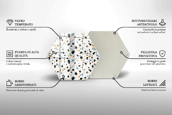 Tabla de cortar de vidrio Gres decorativo