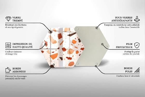 Tabla de cortar de vidrio Gres decorativo
