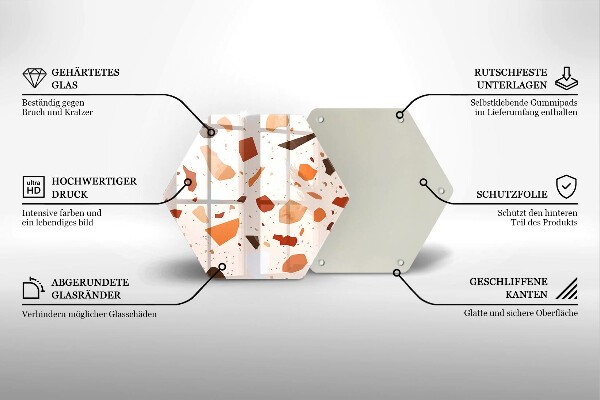 Tabla de cortar de vidrio Gres decorativo